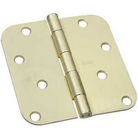 round corner resident door hinge, 4in. brass