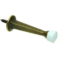 rigid door stop, 3in. antique brass