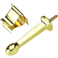 Rigid Door Stop with Holder, 3 1/16in. Bright Brass