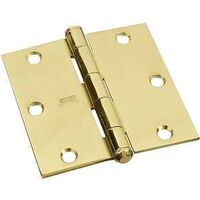 Residential Door Hinge, 3 1/2in. 3 1/2in. Bright Brass