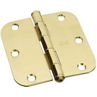 Residential Door Hinge, 3 1/2in. x 3 1/2in. Bright Brass