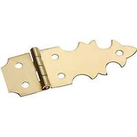 Ornament Cabinet Hinge, 5/8" Bright Brass