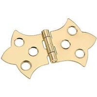 Ornamental Cabinet Hinge, 1 5/16" Bright Brass