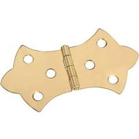 ornamental cabinet hinge, 1 11/16in. bright brass