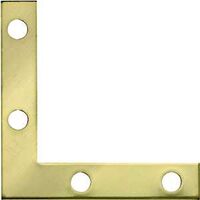 brass flat corner brace, 2in. x 3/8in.