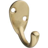 Bright Brass Single Prong Robe Hook 