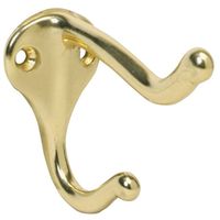 6830145 - 3IN BRASS PLATED COAT/HAT HOOK
