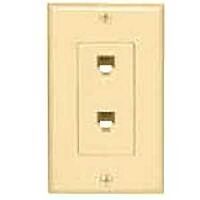 Flush Mount Two Phone Jack, Ivory