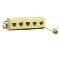 Five Outlet Phone Adapter, Ivory
