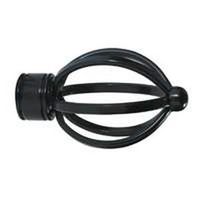 cage ball curtain rod set, 66in.-120in. black