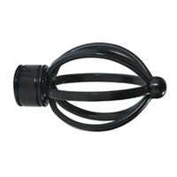 Cage Ball Curtain Rod Set, 66in.-120in. Black