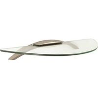 Arc Glass Shelf, 18" Satin Nickel