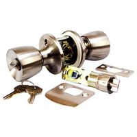 American Hardware Mobile Home D-090B 4-Way Exterior Entrance Lockset, Stainless Steel