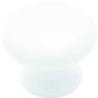 1 1/2in. x 1 1/8in. White Ceramic Knob