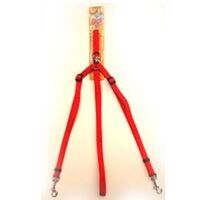 Adjustable Double Dog Leash, 5/8in. Red