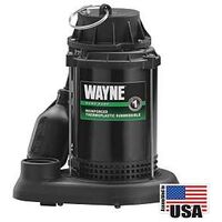 Plastic Sump Pump, 1/3 Hp     