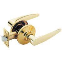 flat passage lever polished brass