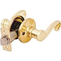 scroll left handed passage lever polished brass