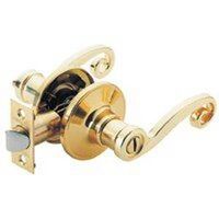 Scroll Privacy Lever Left Handed Polished Brass