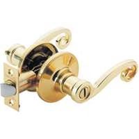 scroll privacy lever right handed polished brass