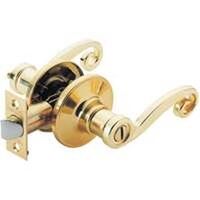 scroll privacy lever right handed polished brass