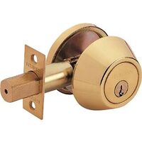 single cylinder deadbolt, antique brass