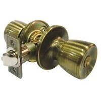 Tulip Entry Knob, Antique Brass