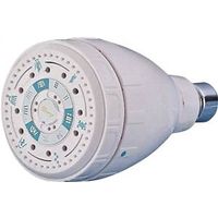 shower head fixed mount, 6 setting white