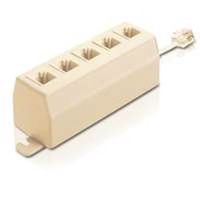 five jack phone adapter, almond