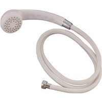 hand held shower head with hose, white