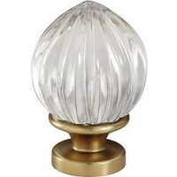 Fluted Ball Curtain Rod Set, 36in.-66in. Brass