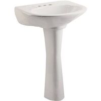 Bathroom Pedestal Sink, 20in. x 18in. White