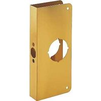 Door Reinforcer, 4" x 9" Polished Brass