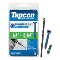 Tapcon 24380 Concrete Screw, 1/4 in x 2-1/4 in, Steel, Climaseal
