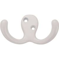 7305857 - WHITE DBL PRONG ROBE HOOKS