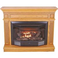 dual fuel gas fireplace, 24,000 btu oak