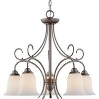 Five Light Chandelier, Pewter