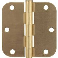 Radial Corner Door Hinge, 3 1/2in. x 3 1/2in. Satin Brass