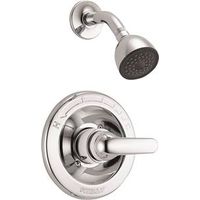 one handle shower, chrome