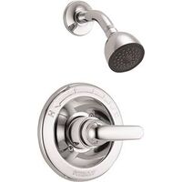 one handle shower, chrome