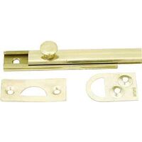 Surface Bolt, 3" Bright Brass