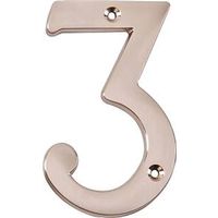 house number 3, 4in. satin nickel