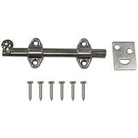 Surface Bolt, 4in. Satin Chrome