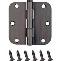 Round Corner Door Hinge, 3 1/2in. x 3 1/2in. Nickel