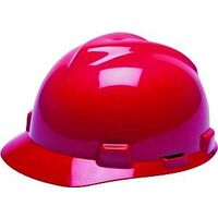 Hard Hat with Ratchet & V-Guard, Red