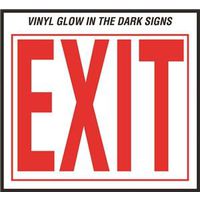 glo in dark exit sign, 8in. vinyl