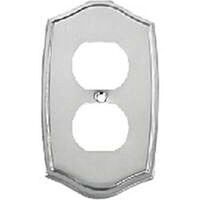 Duplex Outlet Wall Plate, Brushed Chrome