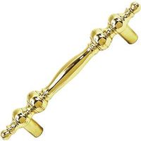 polished brass pull, 3in.