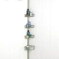 L Style Pole Shower Caddy, Satin Nickel