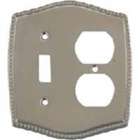 combination switch & duplex outlet wall plate, brushed nickel
